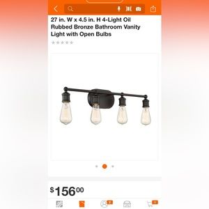 Meridian Bronze vanity light New In Box